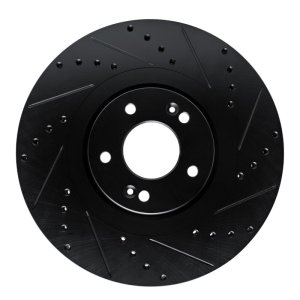 Hyundai Palisade Brake Rotor (1) - Front Right - R1 Concepts - Drilled & Slotted - Black - `20-`25
